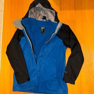 Blue and Black, The North Face DryVent 2 in 1 Rain Jacket and Fleece